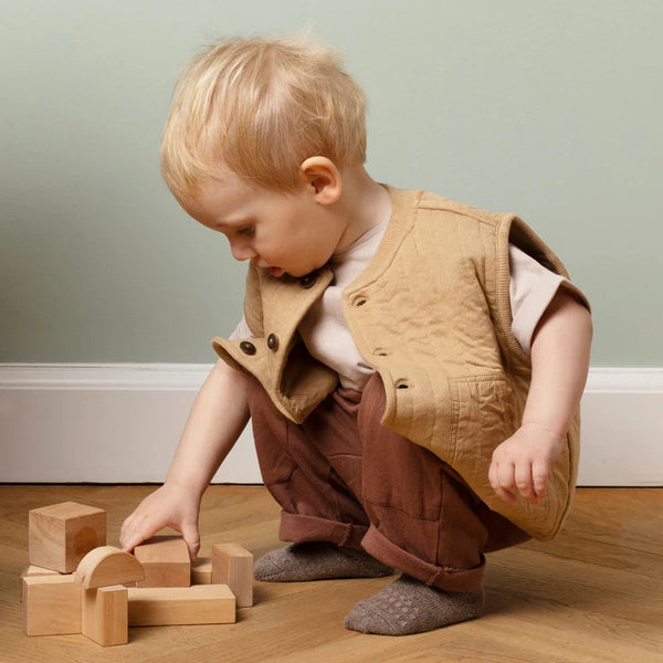 Rutschfeste Socken aus Alpaka, Walnuss - GoBabyGo