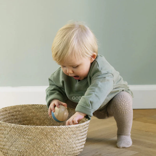 Rutschfeste Strumpfhose aus Baumwolle, Sand - GoBabyGo