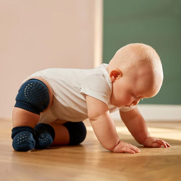 Anti-Rutsch-Knieschoner für Babys aus Baumwolle, Navy Blue (Marineblau) - GoBabyGo