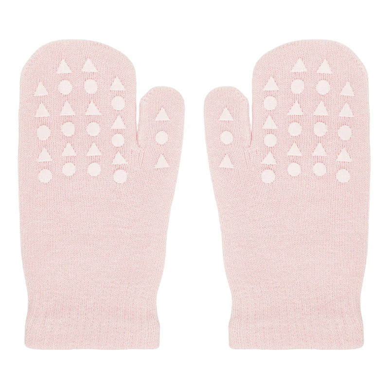 Rutschfeste Fäustlinge (Handschuhe) aus Baumwolle, Soft Pink (Hellrosa) - GoBabyGo