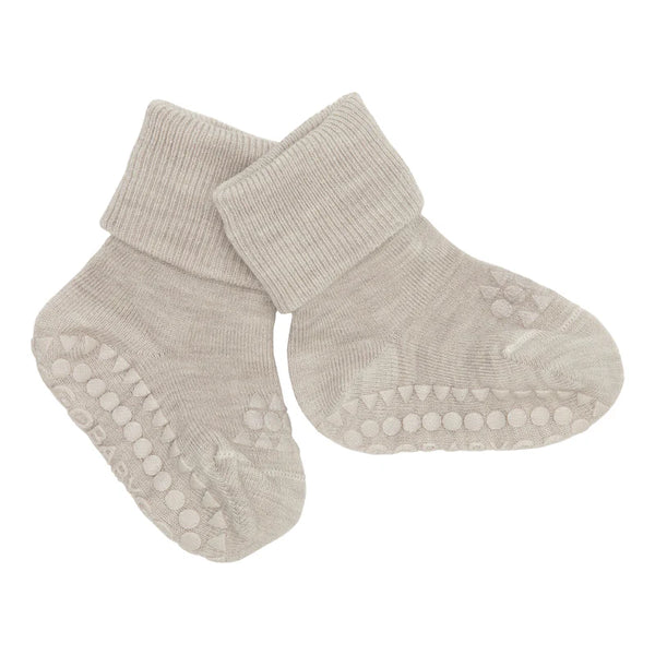 Rutschfeste Socken Merinowolle, Sand - GoBabyGo