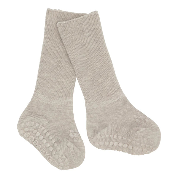 Rutschfeste Socken Merinowolle, Sand - GoBabyGo