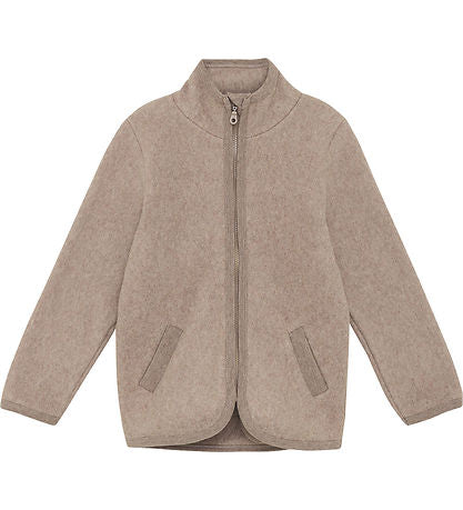 Jacke aus Baumwoll-Fleece, Beige meliert (Savannah Melange)  - Huttelihut
