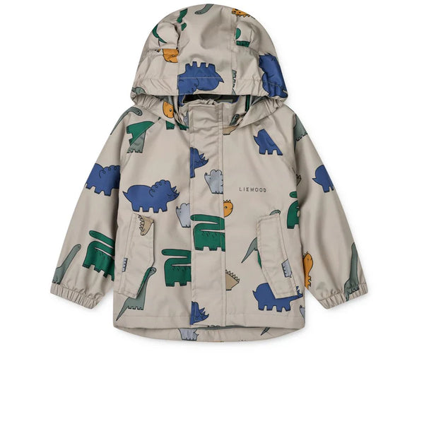 Regenbekleidungs-Set "Manu" (Jacke/Latzhose), Dinosaurs/Mist - Liewood