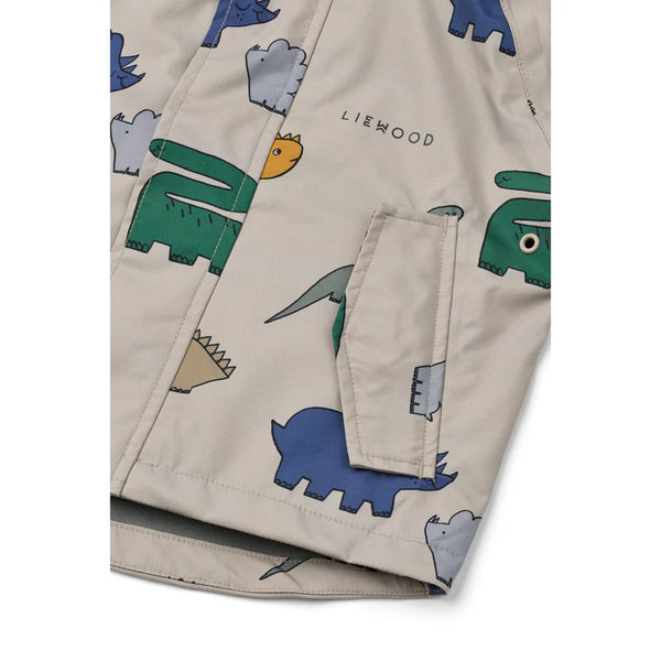 Regenbekleidungs-Set "Manu" (Jacke/Latzhose), Dinosaurs/Mist - Liewood
