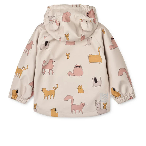 Regenbekleidungs-Set "Manu" (Jacke/Latzhose), Cats and Dogs/Sandy - Liewood