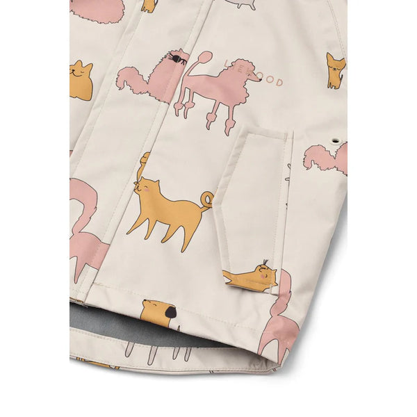 Regenbekleidungs-Set "Manu" (Jacke/Latzhose), Cats and Dogs/Sandy - Liewood