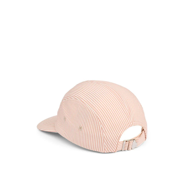 Kappe "Rory Seersucker", Rosa gestreift mit Pfirsich-Stickerei  (Rory Seersucker Cap  Y/D stripe Pale tuscany / Creme de la creme) - Liewood