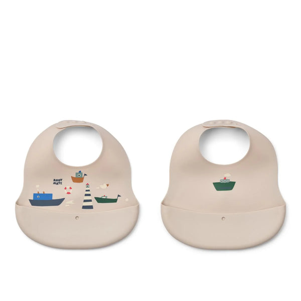 Bedruckte Lätzchen "Ember", 2er-Pack, Sailing/Sandy (Ember Printed Bib) - Liewood