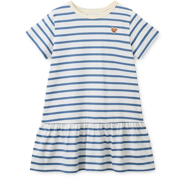 Sommerkleid "Madden" geringelt in Mittelblau und Weiß (Madden Stripe Dress) - Liewood