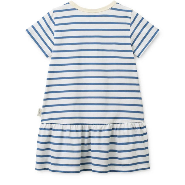 Sommerkleid "Madden" geringelt in Mittelblau und Weiß (Madden Stripe Dress) - Liewood
