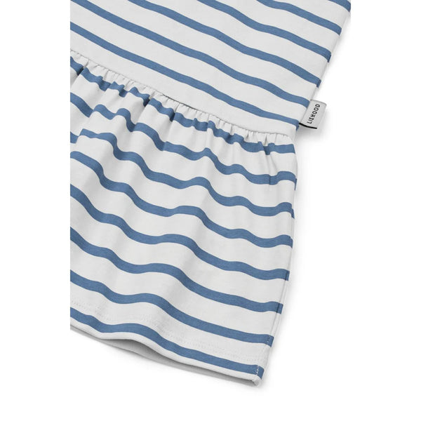 Sommerkleid "Madden" geringelt in Mittelblau und Weiß (Madden Stripe Dress) - Liewood
