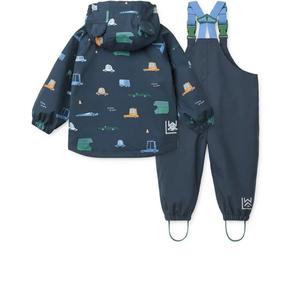 Regenbekleidungs-Set "Manu" (Jacke/Latzhose), Cars/Classic Navy - Liewood