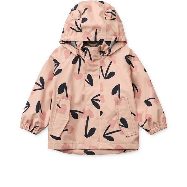 Regenbekleidungs-Set "Manu" (Jacke/Latzhose), Mega Cherry Heart/Rosey Mix - Liewood