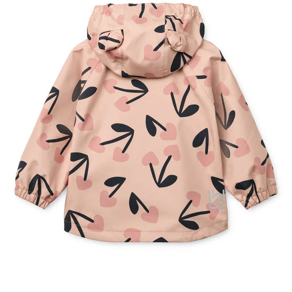 Regenbekleidungs-Set "Manu" (Jacke/Latzhose), Mega Cherry Heart/Rosey Mix - Liewood