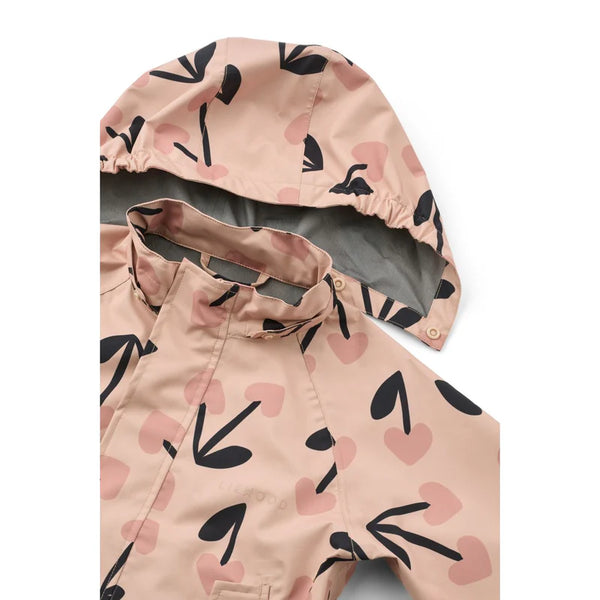 Regenbekleidungs-Set "Pedia" (Jacke/Hose), Mega Cherry Heart/Rosey Mix- Liewood