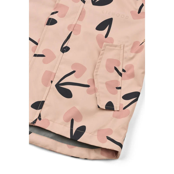 Regenbekleidungs-Set "Pedia" (Jacke/Hose), Mega Cherry Heart/Rosey Mix- Liewood