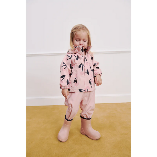 Regenbekleidungs-Set "Manu" (Jacke/Latzhose), Mega Cherry Heart/Rosey Mix - Liewood