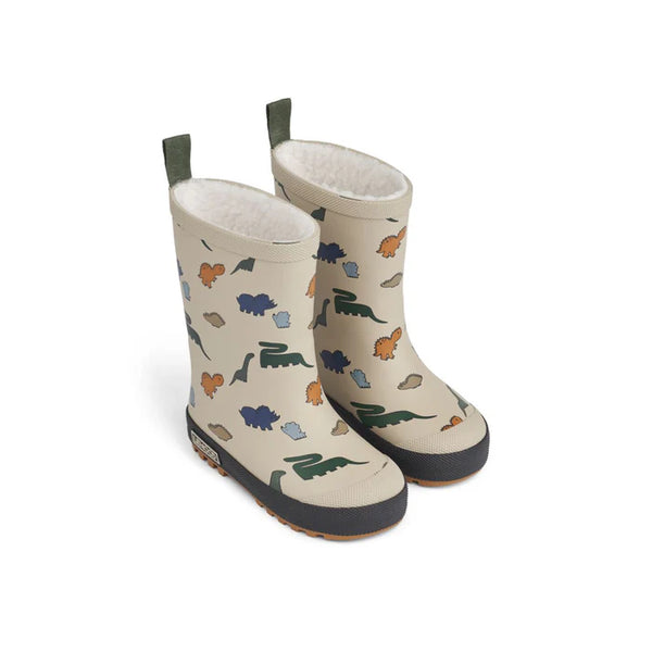 Thermo-Regenstiefel "Mason", Dinosaurs/Mist - Liewood