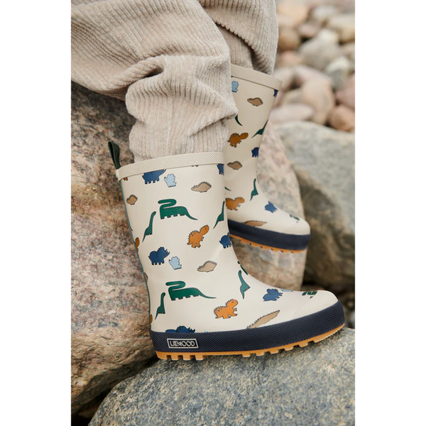 Thermo-Regenstiefel "Mason", Dinosaurs/Mist - Liewood