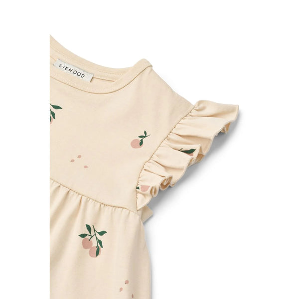 Sommerkleid "Neveah" mit Pfirsich-Print (Nevean Printed Dress Peach/Sea Shell) - Liewood
