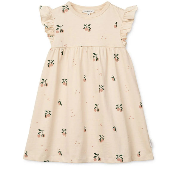 Sommerkleid "Neveah" mit Pfirsich-Print (Nevean Printed Dress Peach/Sea Shell) - Liewood
