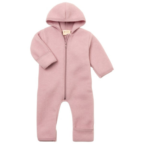 Zipp-Overall aus Wollfleece, Rosenholz Melange (Rosa) - Engel