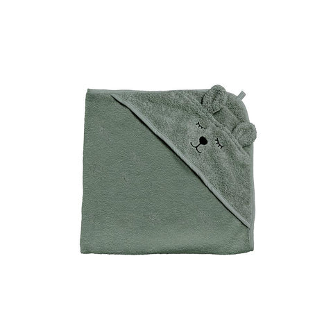 Badetuch mit Kapuze, Eisbär, grün - Kikadu