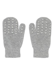 Rutschfeste Fäustlinge/Handschuhe aus Baumwolle, Grey Melange - GoBabyGo