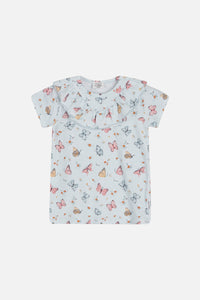 Kurzarm-Shirt Ana, Schmetterlings-Print - Hust&Claire