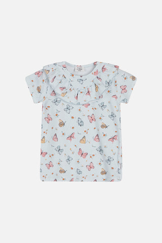Kurzarm-Shirt Ana, Schmetterlings-Print - Hust&Claire