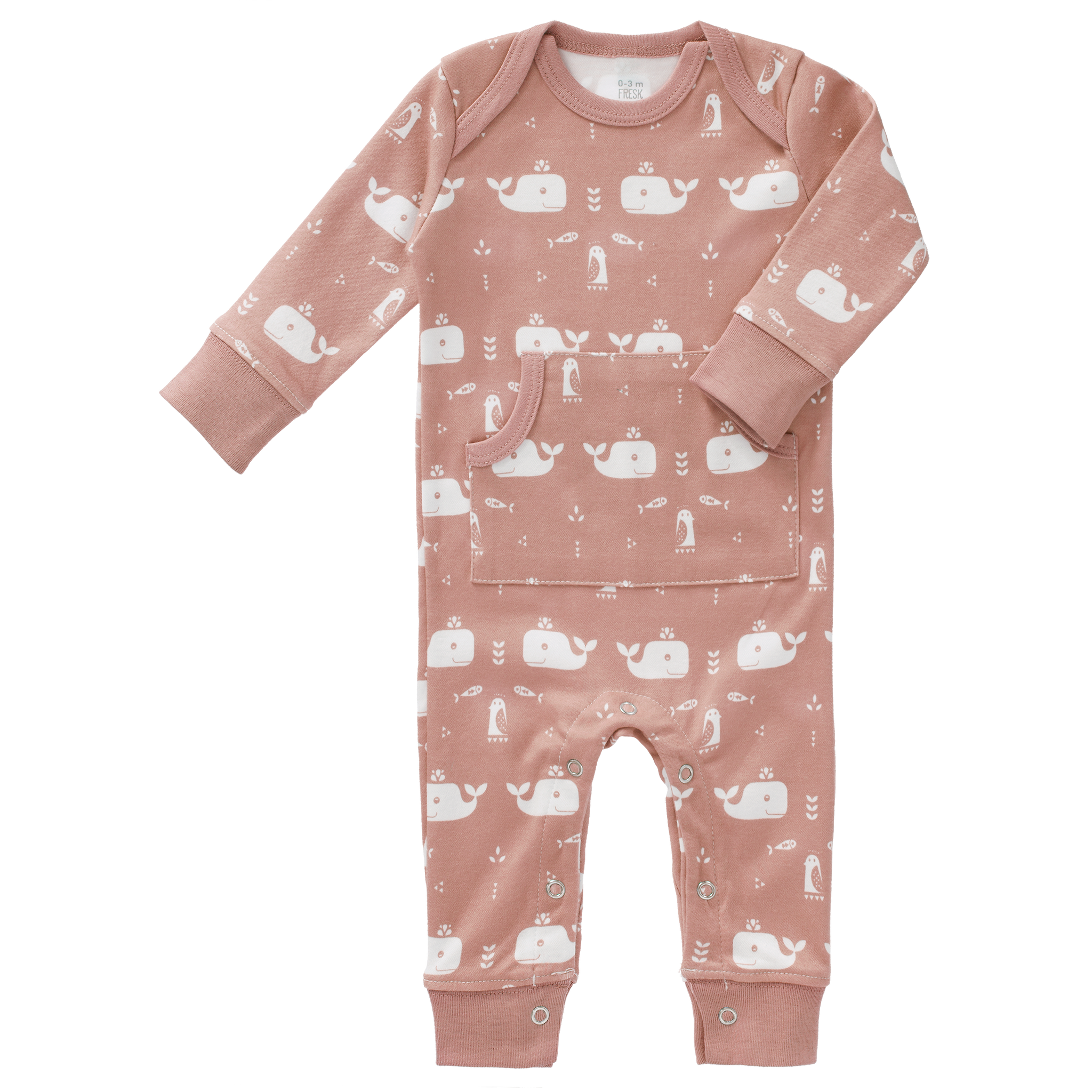 Strampler/Schlafanzug ohne Füße, Walfische - Fresk