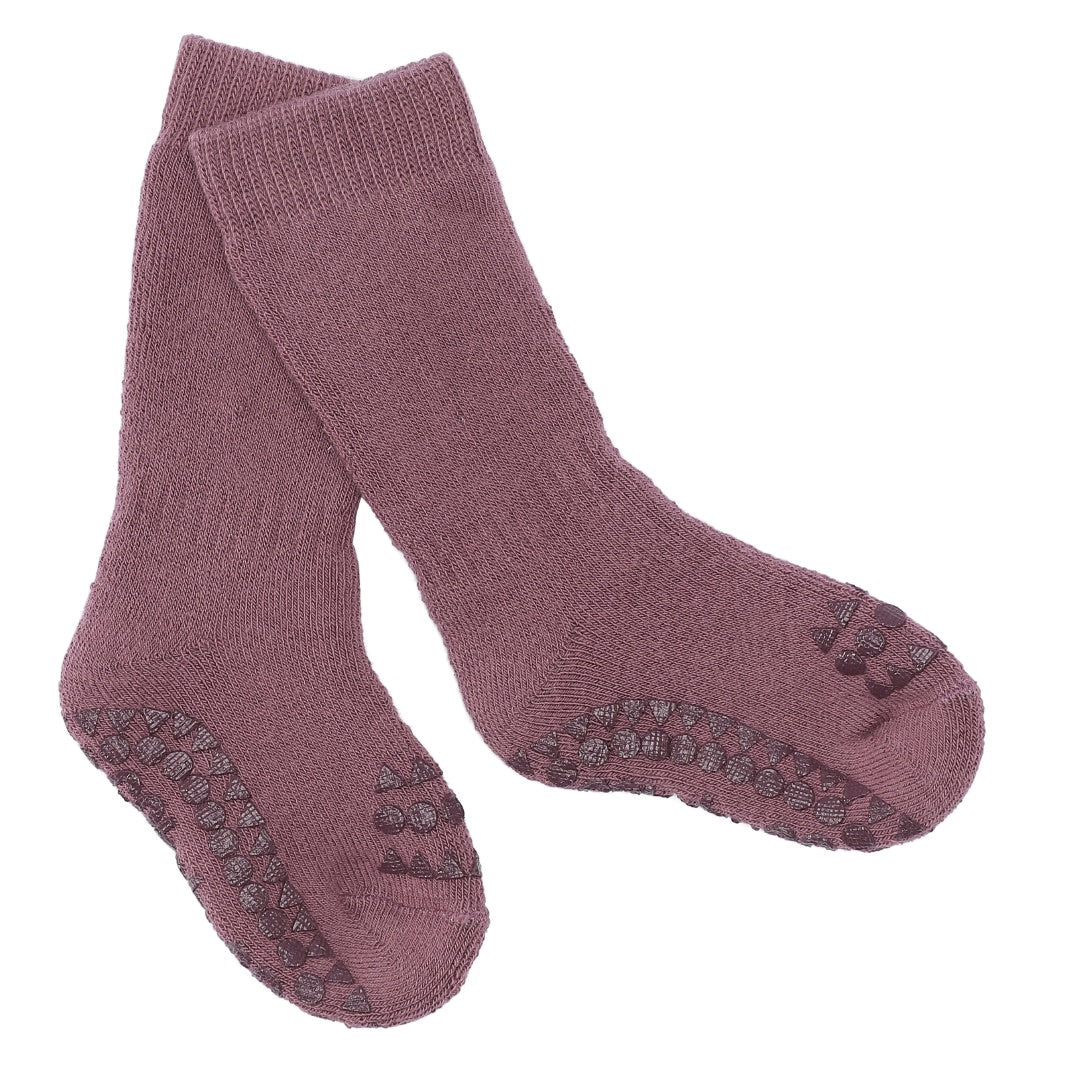 Rutschfeste Socken aus Baumwolle, Misty Plum  - GoBabyGo